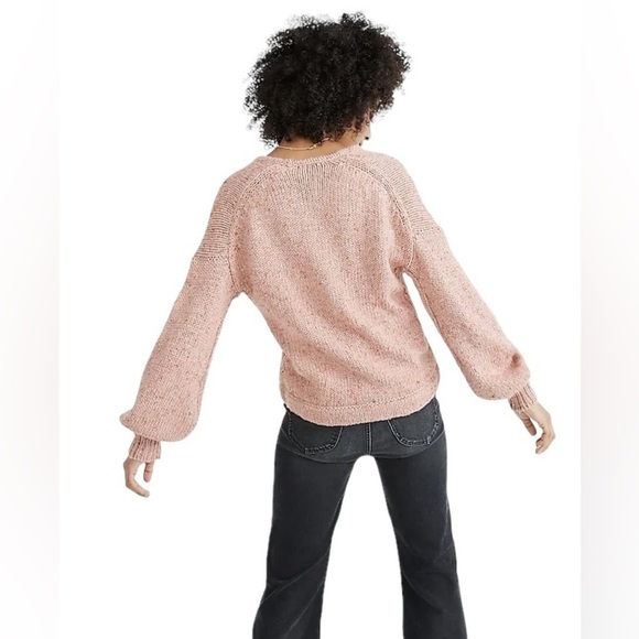 NWT Madewell Beresford Wrap Front Pullover
Sweater S Pink V Neck Balloon Sleeves - Picture 4 of 12